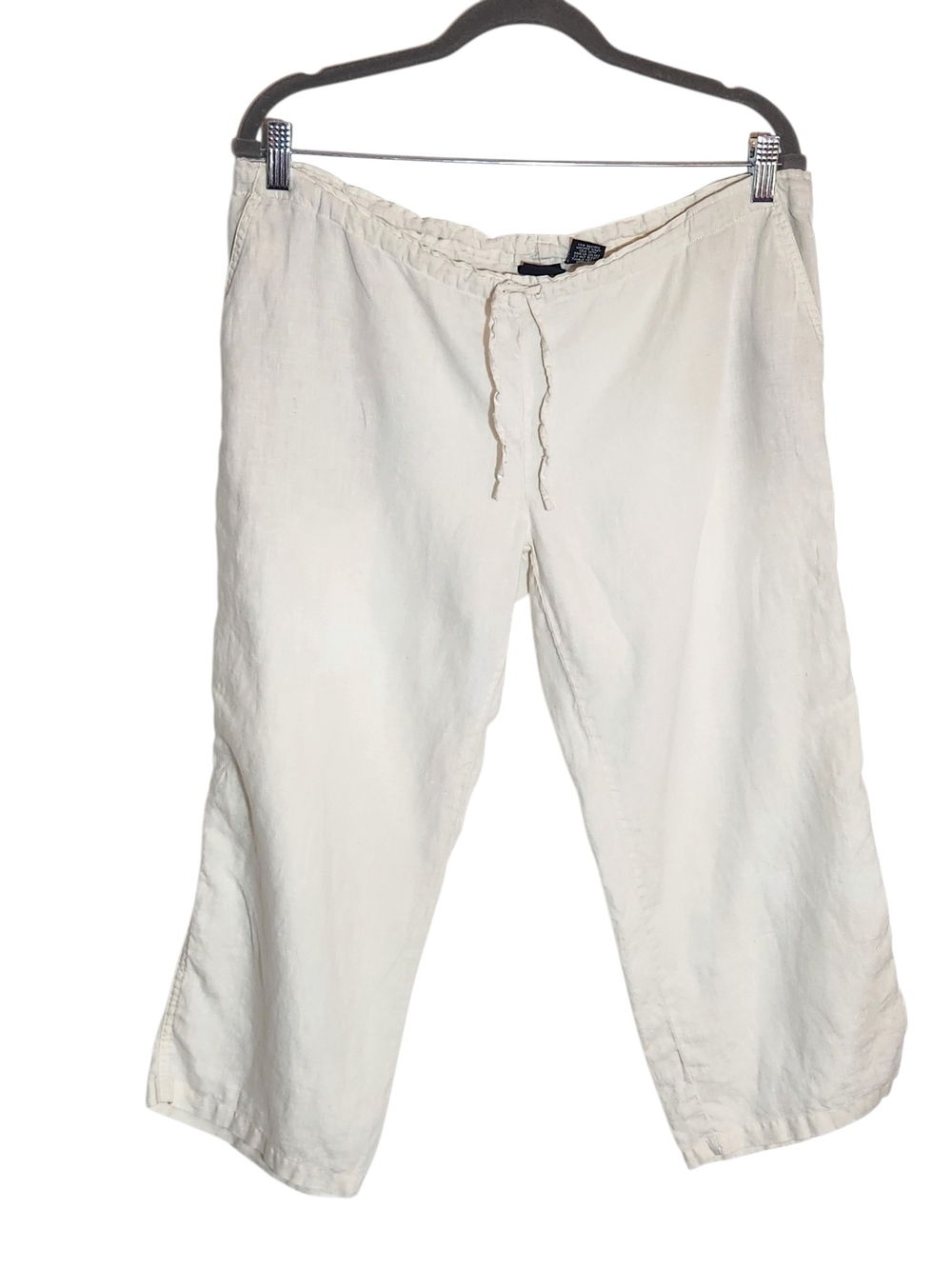 Mossimo Ivory Linen Pull On Capri Pants Size Small